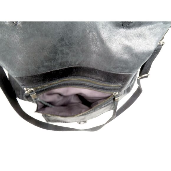 The Sak Venata Leather Convertible Bag Womens Foldover Tote Black - Picture 7 of 10